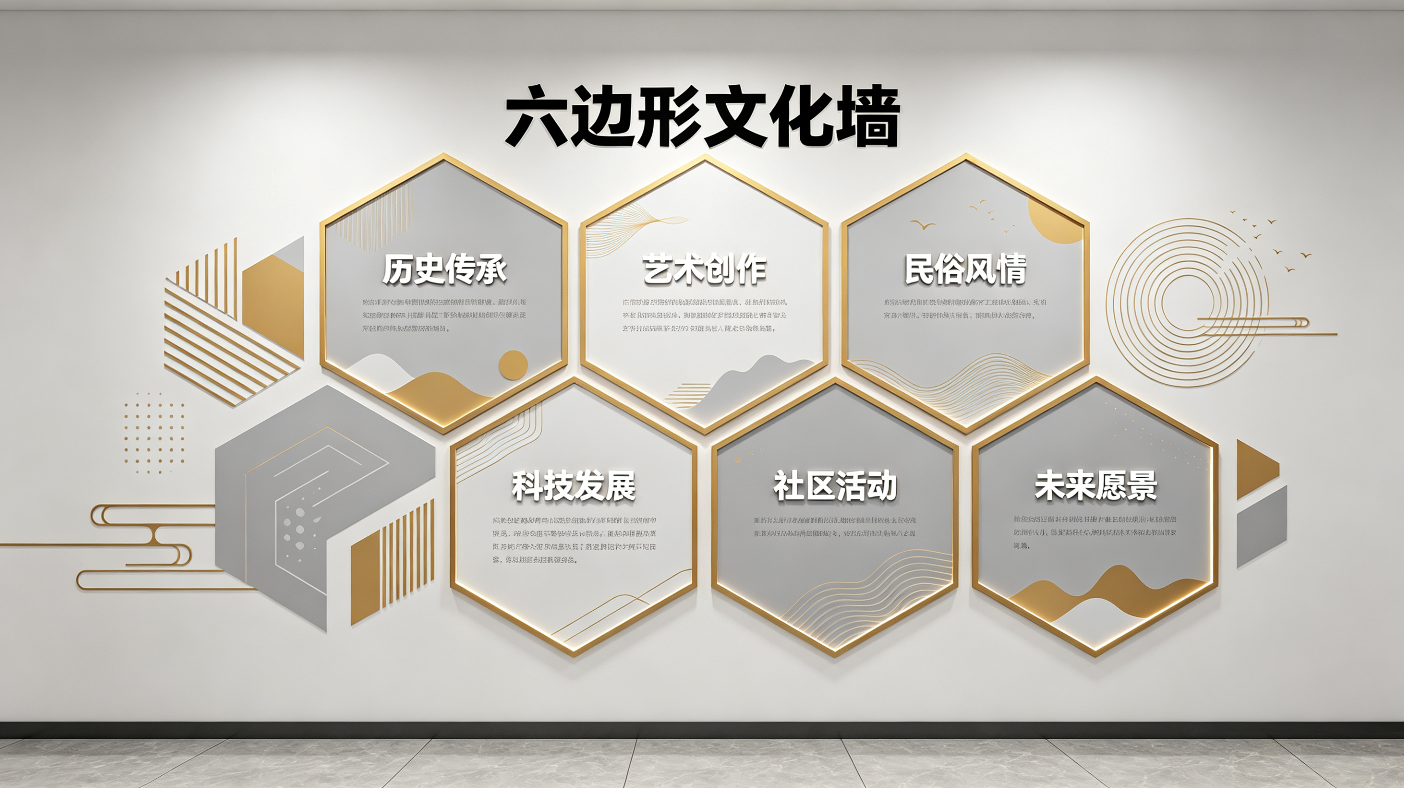 通许企业文化墙 | 六边形信息美学